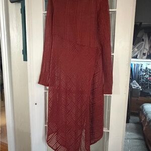 Free People Sheer Asymmetrical Walk in the Park Maxi Dress